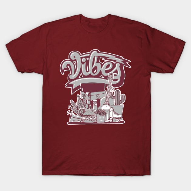 Vibes Dark Beetroot T-Shirt by funandgames